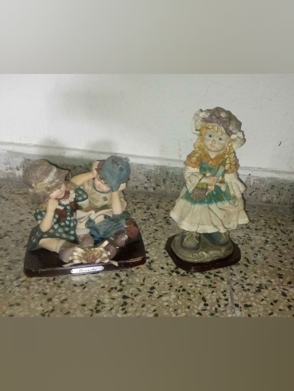 Vintage-Inspired Cream and Green Girl Figurine Home Accent